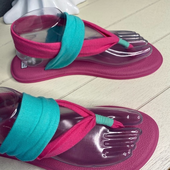 Sanuk Thong Flats Sandals Size 6-7 Yoga Mat Sling - Picture 2 of 7